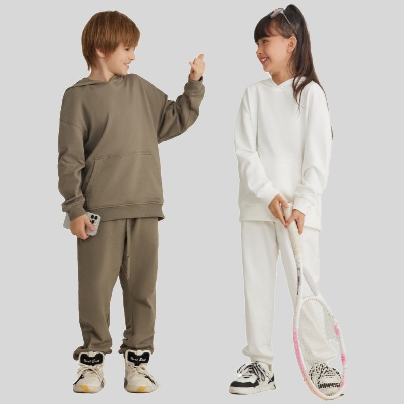Children Casual Activewear 100% cotton Hoodie LL-BW14 print logo 19