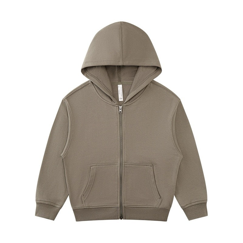 Children Sports Fitness 100% cotton Zip Up Hoodie LL-BW15 print logo 5