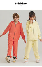 Children Sports Fitness 100% cotton Zip Up Hoodie LL-BW15 print logo 25