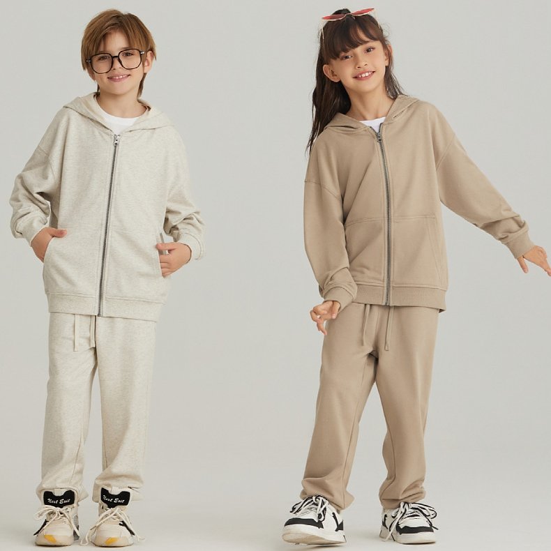 Children Sports Fitness 100% cotton Zip Up Hoodie LL-BW15 print logo 22