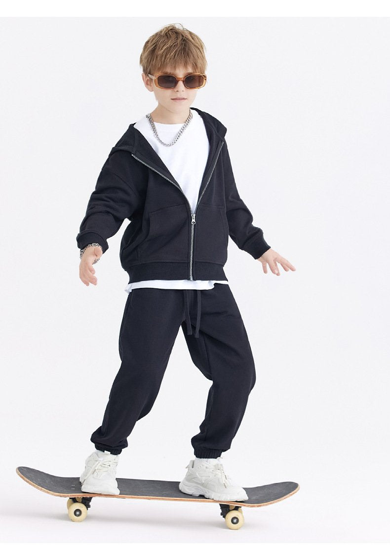 Children Sports Fitness 100% cotton Zip Up Hoodie LL-BW15 print logo 42