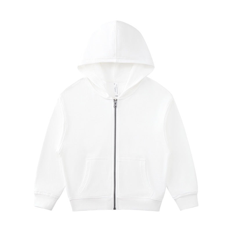 Children Sports Fitness 100% cotton Zip Up Hoodie LL-BW15 print logo 3