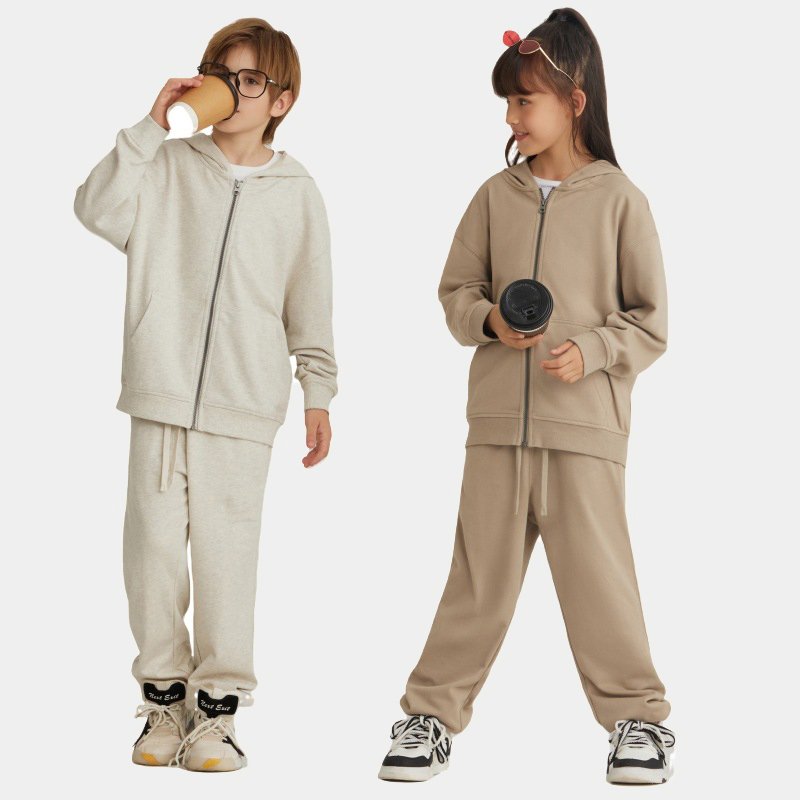 Children Sports Fitness 100% cotton Zip Up Hoodie LL-BW15 print logo 19