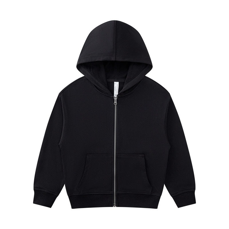 Children Sports Fitness 100% cotton Zip Up Hoodie LL-BW15 print logo 7