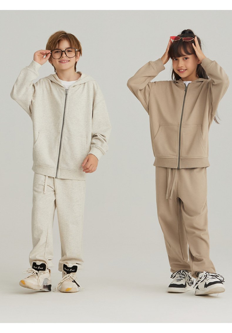 Children Sports Fitness 100% cotton Zip Up Hoodie LL-BW15 print logo 35
