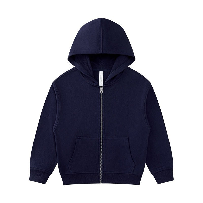 Children Sports Fitness 100% cotton Zip Up Hoodie LL-BW15 print logo 4