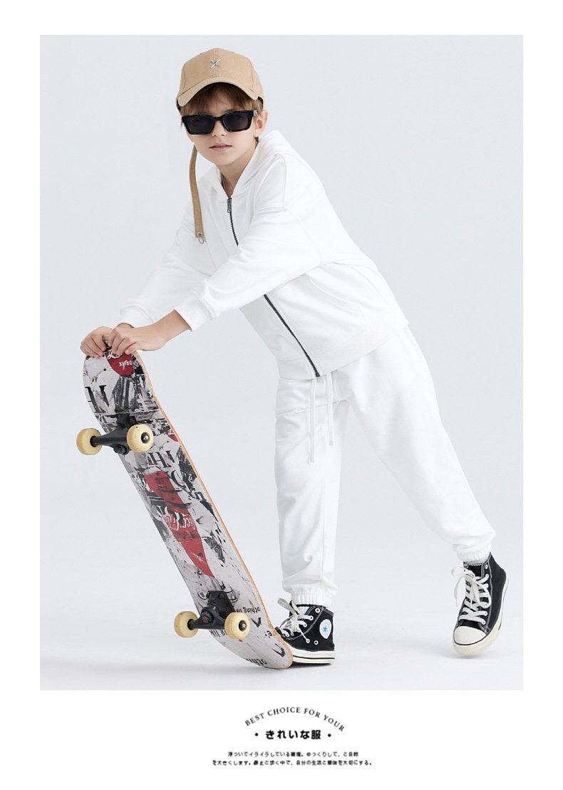 Children Sports Fitness 100% cotton Zip Up Hoodie LL-BW15 print logo 40