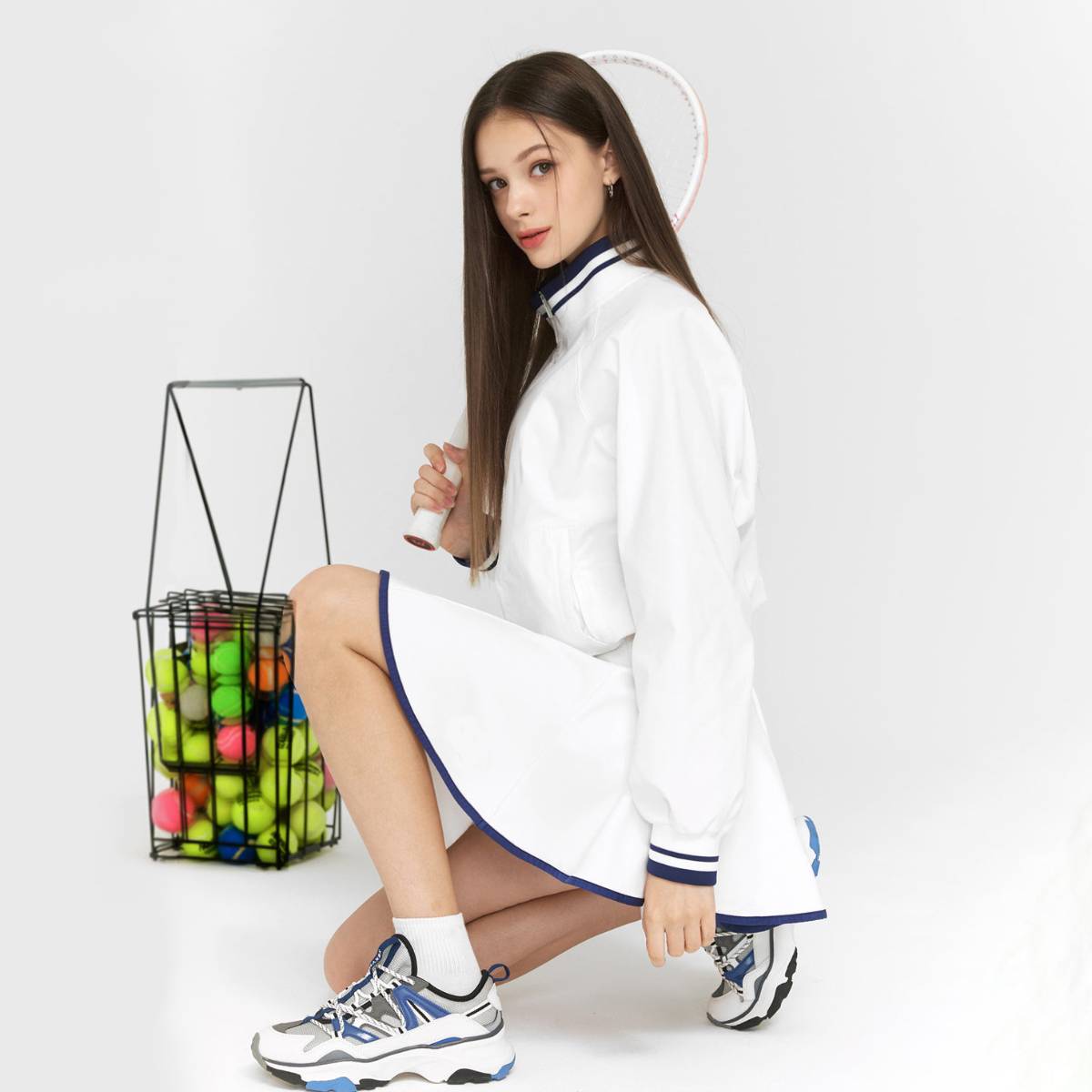 Womens Casual Sports Nylon Spandex Tennis Set LN22-LN21 - Skirt print logo 31