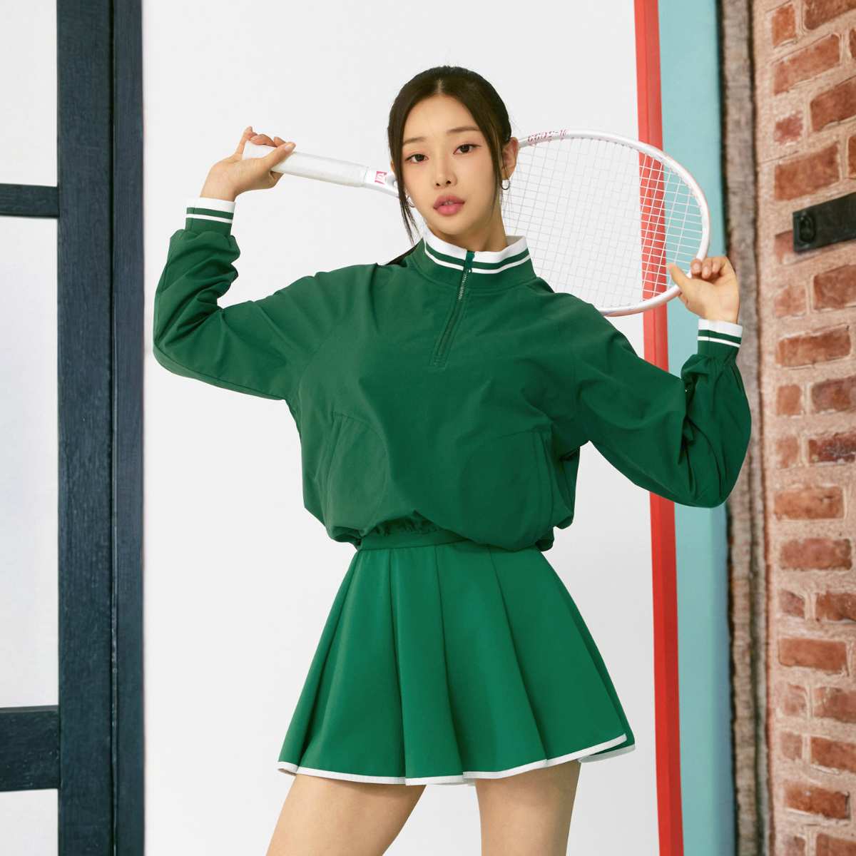 Womens Casual Sports Nylon Spandex Tennis Set LN22-LN21 - Coat print logo 8