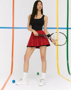 Womens Casual Sports Nylon Spandex Tennis Set LN22-LN21 - Skirt print logo 50
