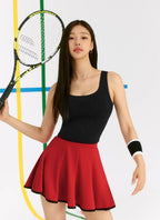 Womens Casual Sports Nylon Spandex Tennis Set LN22-LN21 - Skirt print logo 52
