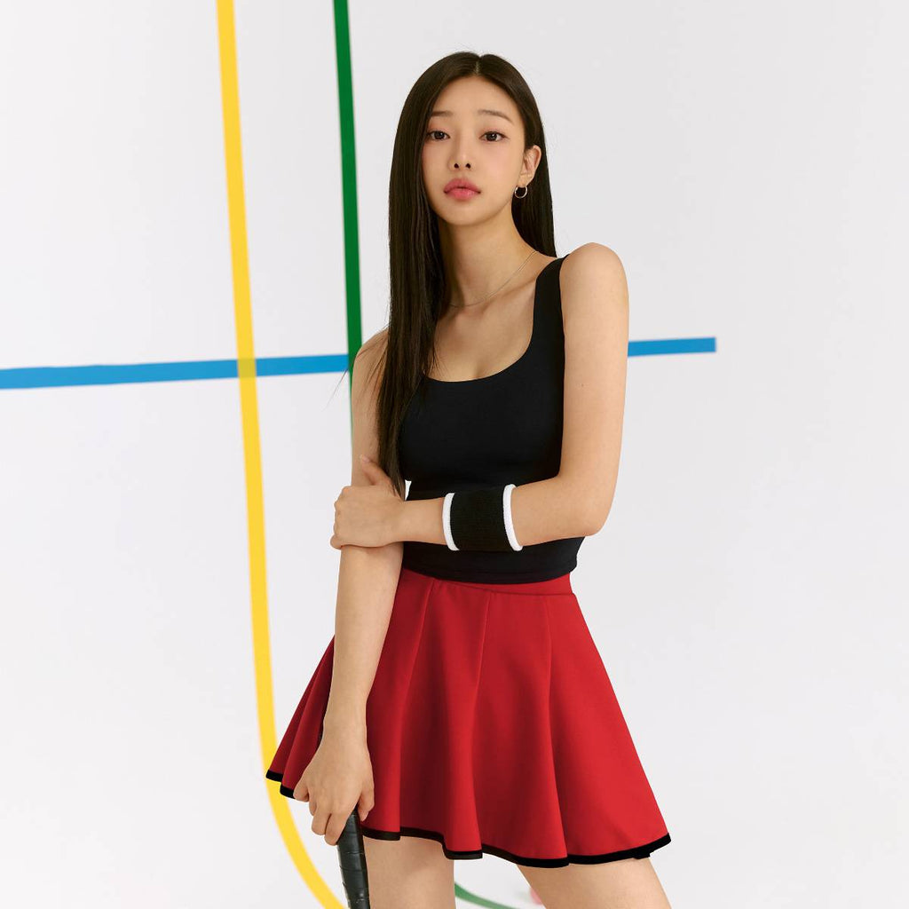 Womens Casual Sports Nylon Spandex Tennis Set LN22-LN21 - Skirt print logo 11
