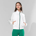 Womens Tennis Sports 55%rayon 40%polyester 5%spandex Jacket LN28 print logo 19
