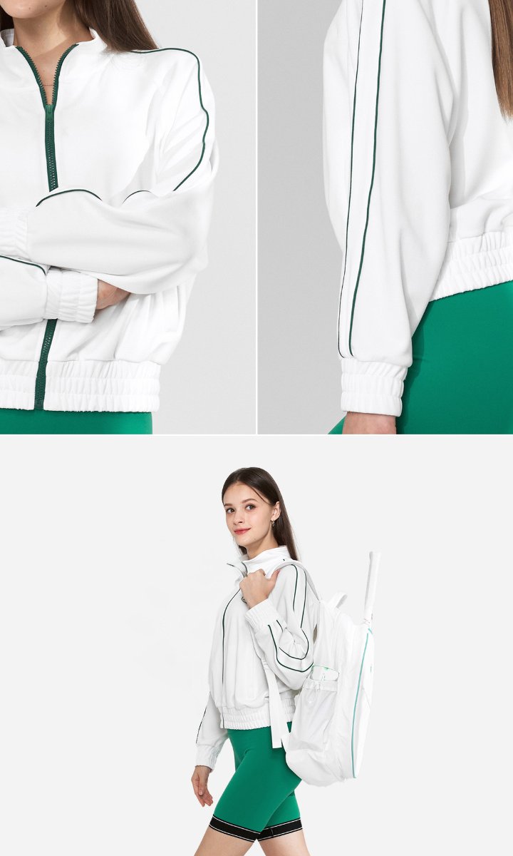 Womens Tennis Sports 55%rayon 40%polyester 5%spandex Jacket LN28 print logo 20