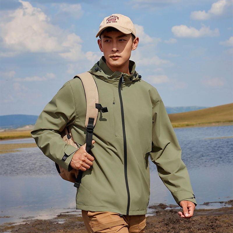 Mens Outdoor Sports  100%Nylon Hiking Jacket M-521 print logo 14