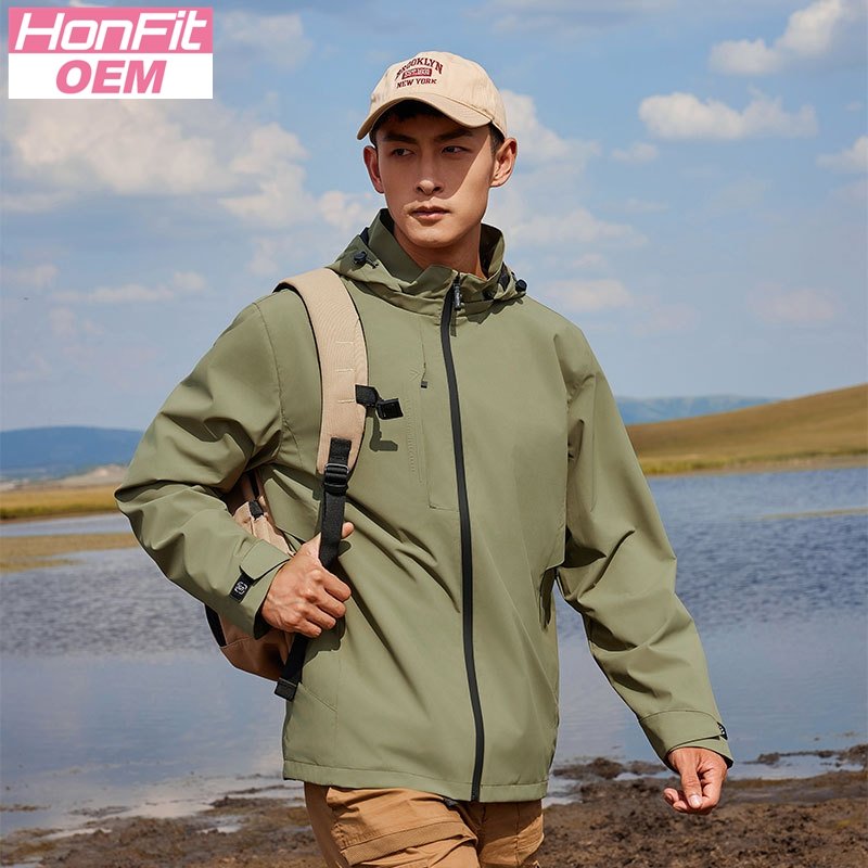 Mens Outdoor Sports  100%Nylon Hiking Jacket M-521 print logo 15