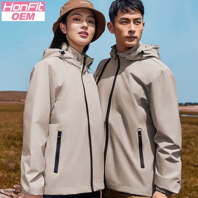 Mens Sportswear Waterproof 100%Polyester Hiking Jacket print logo 42