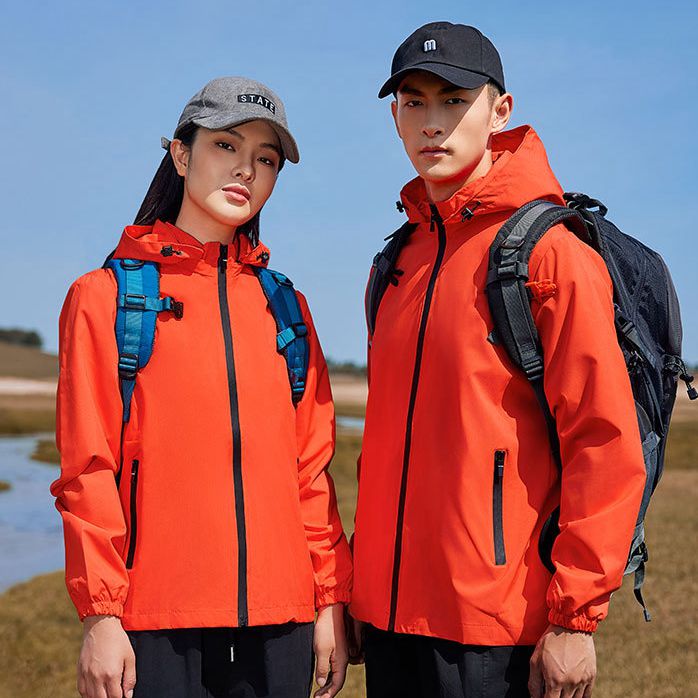 Mens Sportswear Waterproof 100%Polyester Hiking Jacket print logo 2