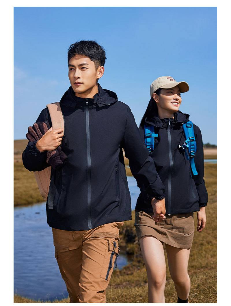 Mens Sportswear Waterproof 100%Polyester Hiking Jacket print logo 32