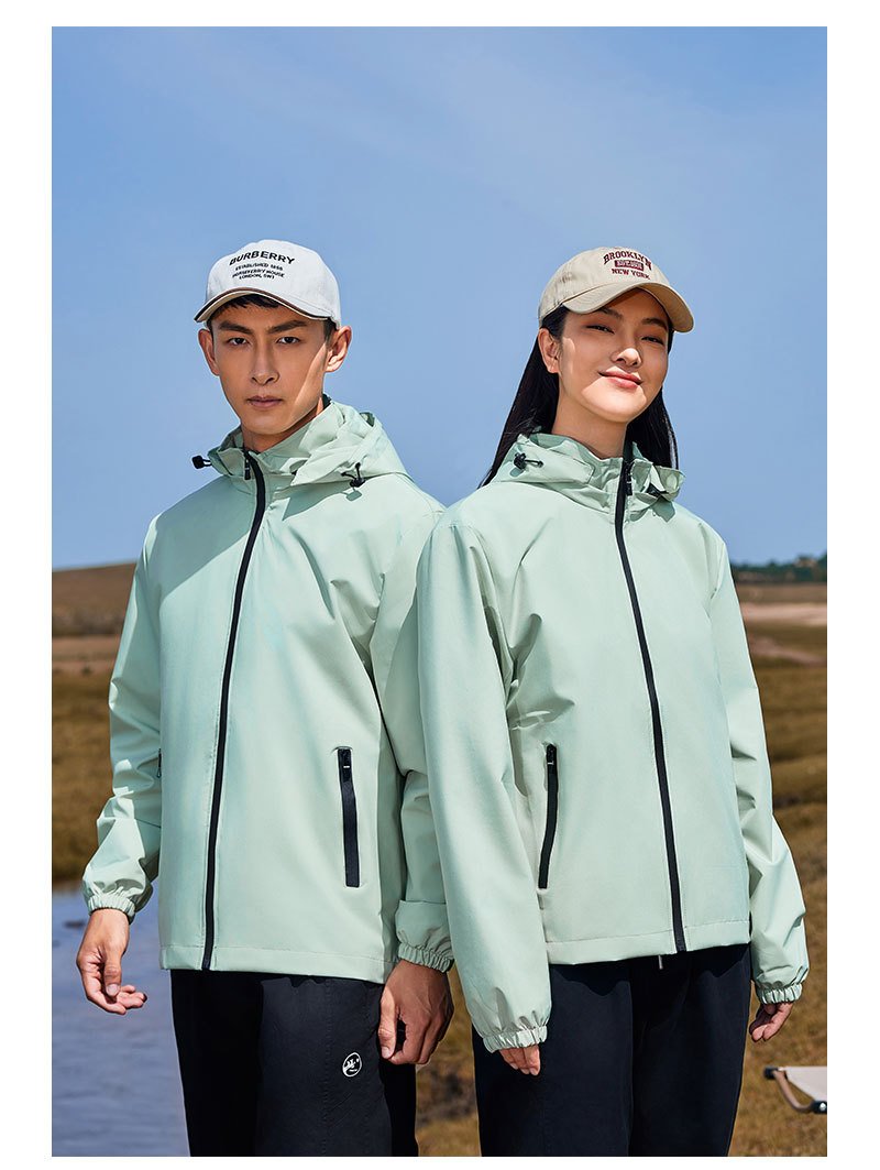 Mens Sportswear Waterproof 100%Polyester Hiking Jacket print logo 36