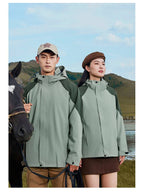 Mens Outdoor Windbreaker  100%Polyester Hiking Jacket M-909 print logo 33