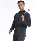 Mens Casual Fitness  90%Polyester 10%Spandex Jacket M-W007 print logo 13