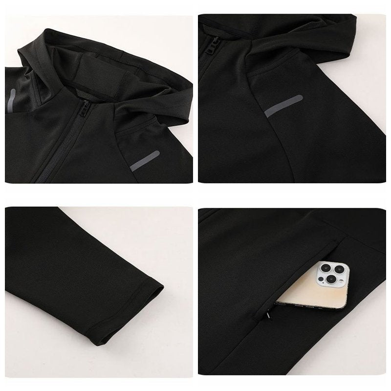 Mens Casual Fitness  90%Polyester 10%Spandex Jacket M-W007 print logo 14