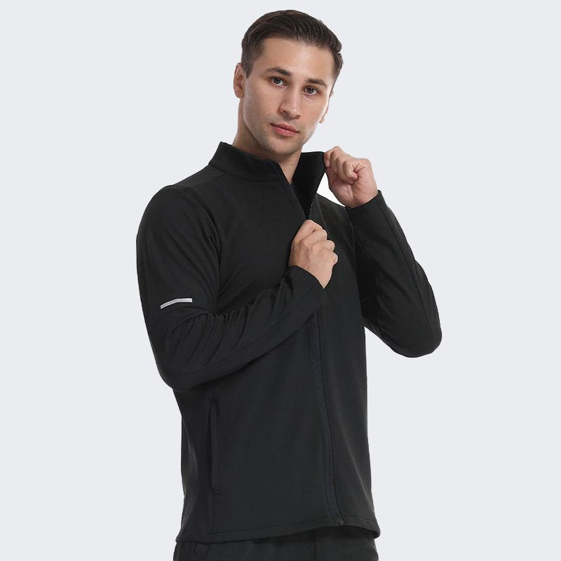 Mens Sportswear Workout  90%Polyester 10%Spandex Jacket M-W008 print logo 1