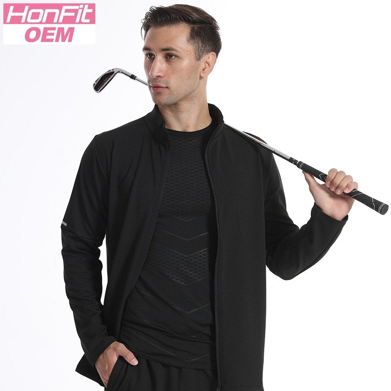 Mens Sportswear Workout  90%Polyester 10%Spandex Jacket M-W008 print logo 10