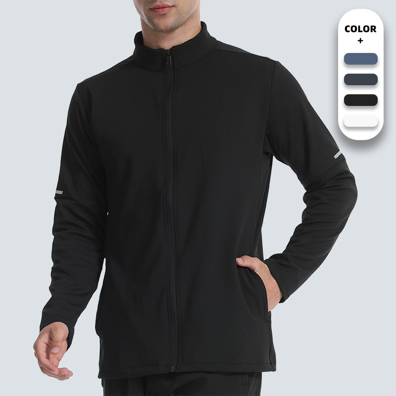 Mens Sportswear Workout  90%Polyester 10%Spandex Jacket M-W008 print logo 8
