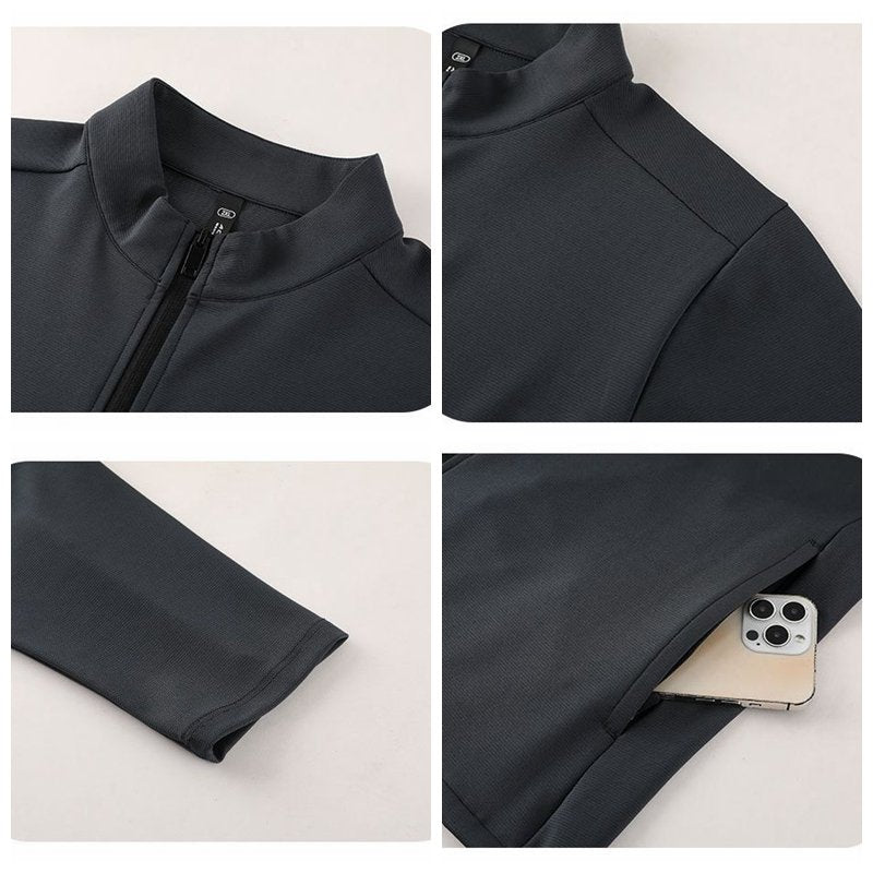 Mens Sportswear Workout  90%Polyester 10%Spandex Jacket M-W008 print logo 16