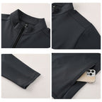 Mens Sportswear Workout  90%Polyester 10%Spandex Jacket M-W008 print logo 16
