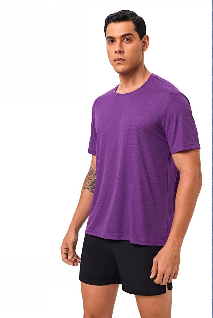 Custom 80GSM 100%polyester Lightweight Men's running shirts M001-1 print logo 41