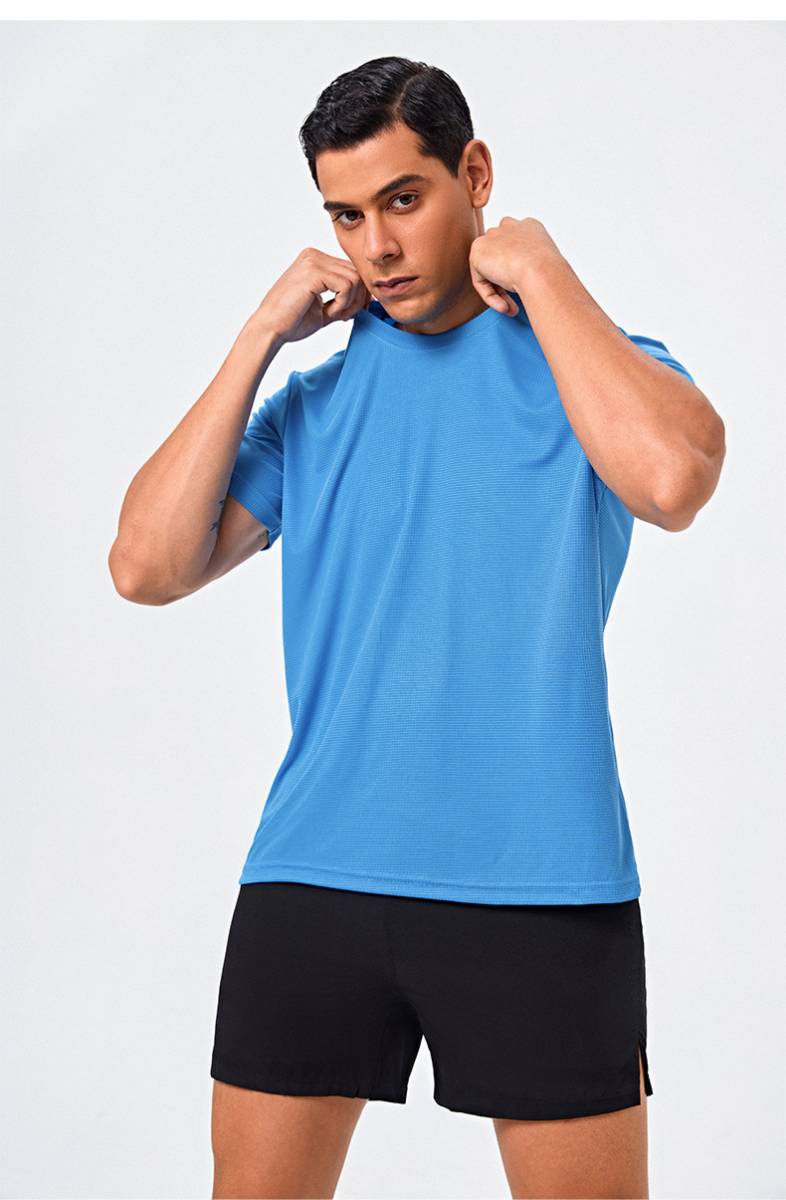Custom 80GSM 100%polyester Lightweight Men's running shirts M001-1 print logo 30
