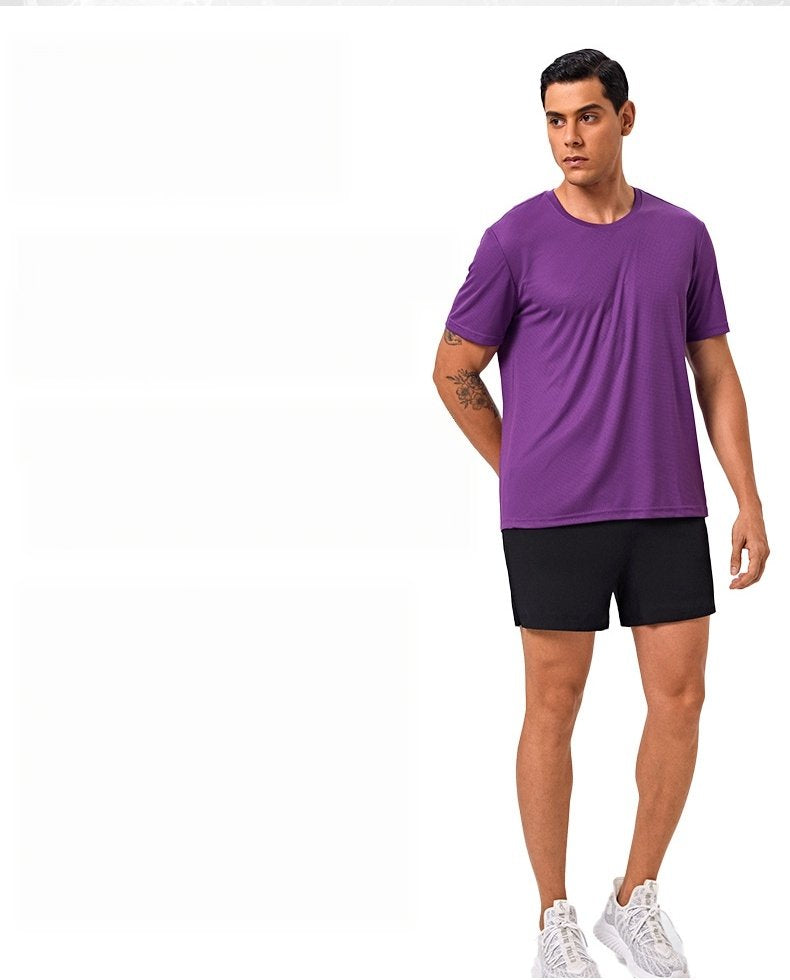 Custom 80GSM 100%polyester Lightweight Men's running shirts M001-1 print logo 42