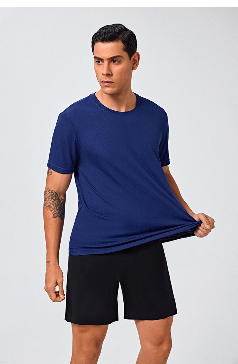Custom 80GSM 100%polyester Lightweight Men's running shirts M001-1 print logo 34