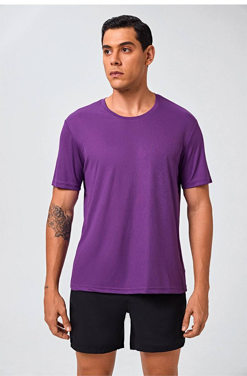 Custom 80GSM 100%polyester Lightweight Men's running shirts M001-1 print logo 43