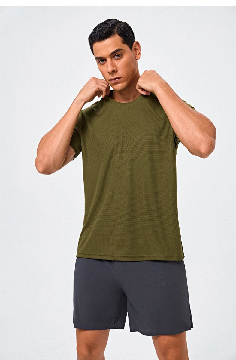 Custom 80GSM 100%polyester Lightweight Men's running shirts M001-1 print logo 36