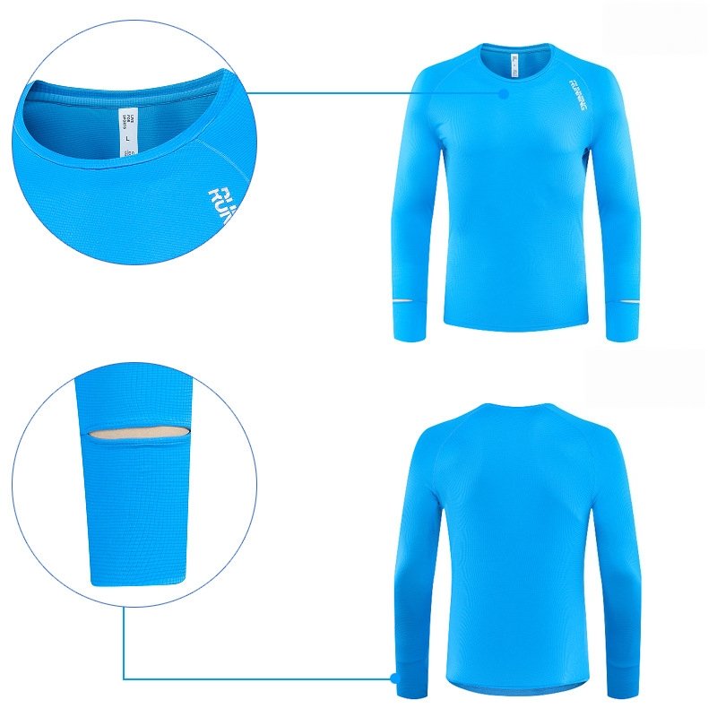 Custom 80GSM 100%polyester Lightweight Men's running shirts M002 print logo 13