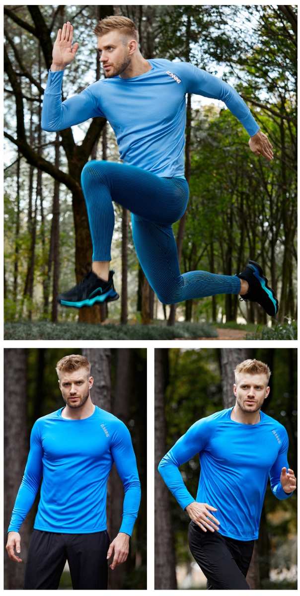 Custom 80GSM 100%polyester Lightweight Men's running shirts M002 print logo 15