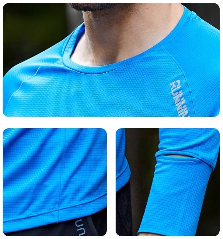 Custom 80GSM 100%polyester Lightweight Men's running shirts M002 print logo 24