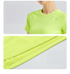 Custom 84%nylon 16%spandex Women's running shirts M010 print logo 9