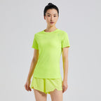 Custom 84%nylon 16%spandex Women's running shirts M010 print logo 5