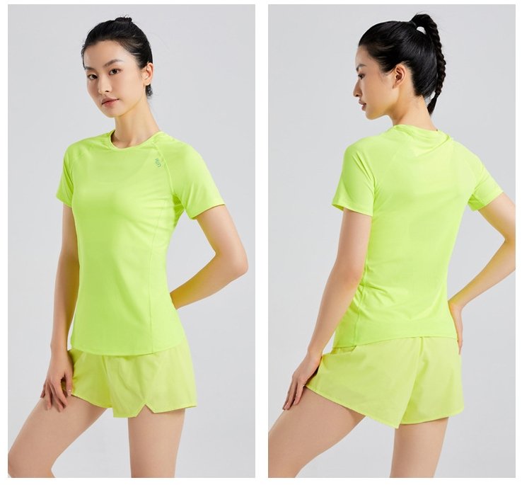 Custom 84%nylon 16%spandex Women's running shirts M010 print logo 16
