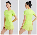 Custom 84%nylon 16%spandex Women's running shirts M010 print logo 16