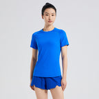 Custom 84%nylon 16%spandex Women's running shirts M010 print logo 2