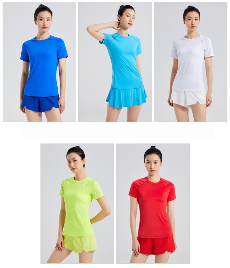 Custom 84%nylon 16%spandex Women's running shirts M010 print logo 18