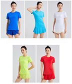 Custom 84%nylon 16%spandex Women's running shirts M010 print logo 18