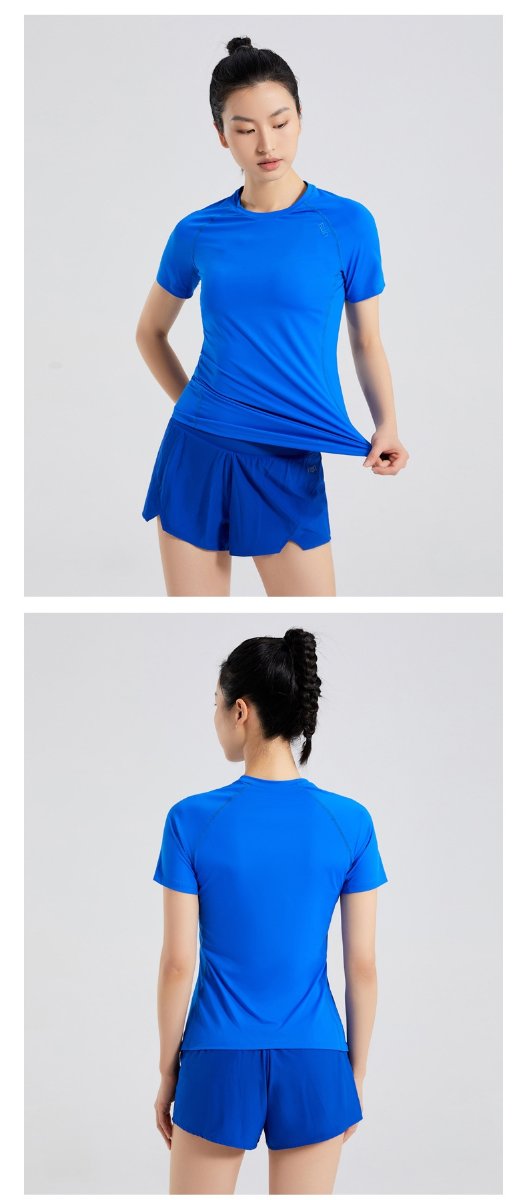 Custom 84%nylon 16%spandex Women's running shirts M010 print logo 15