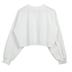 Womens Casual Cropped 88%polyester 12%cotton Sweatshirt M30375 print logo 17